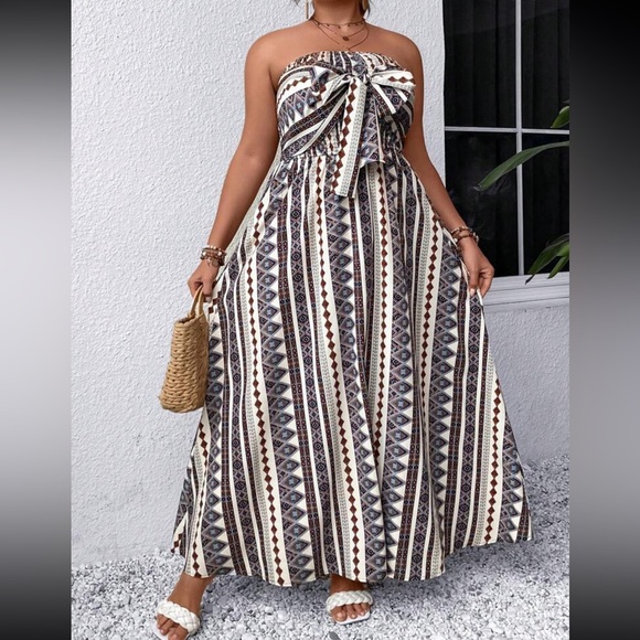 Boho knot front A-line tube dress - Picture 12 of 12